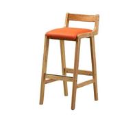 GEK208130 Multiuso Sgabello alto da ristorante, sedia da casa, sgabello da bar in legno massello, leggero, lusso, retrò, sgabello alto, moderno, semplice, sedia da bar Moderni(Orange)