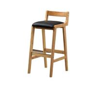 GEK208130 Multiuso Sgabello alto da ristorante, sedia da casa, sgabello da bar in legno massello, leggero, lusso, retrò, sgabello alto, moderno, semplice, sedia da bar Moderni(Nero)