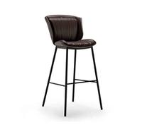 GEK208130 Multiuso Sgabello alto in ferro di lusso leggero Sgabello da bar for caffetteria Sedia da bar moderna e semplice Sedia frontale Sgabelli da bar Moderni(Bruin)