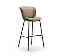 GEK208130 Multiuso Sgabello alto in ferro di lusso leggero Sgabello da bar for caffetteria Sedia da bar moderna e semplice Sedia frontale Sgabelli da bar Moderni(Beige)