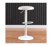 GEK208130 Multiuso Sgabello alto moderno e semplice da bar con sedia da pranzo regolabile in altezza con rotazione a 360 gradi (67-80 cm) Moderni(Bianco)