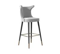 GEK208130 Multiuso Sgabello da bar alto in acciaio al carbonio da 75 cm, sgabello da bar di lusso europeo, sedia da ricevimento vintage Moderni(Grijs)