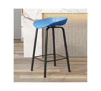 GEK208130 Multiuso Sgabello da bar blu in legno for uso domestico, ristorante, bar, isola, ferro, sedia alta da 65/75 cm Moderni(Piccolo)