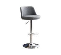 GEK208130 Multiuso Sgabello da bar con schienale girevole sollevabile da 60-80 cm, moderno, leggero, di lusso, for uso domestico, moda, cucina, sedia da isola, sedia in ferro Moderni(Grijs)