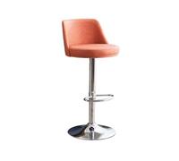 GEK208130 Multiuso Sgabello da bar con schienale girevole sollevabile da 60-80 cm, moderno, leggero, di lusso, for uso domestico, moda, cucina, sedia da isola, sedia in ferro Moderni(Orange)