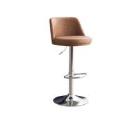 GEK208130 Multiuso Sgabello da bar con schienale girevole sollevabile da 60-80 cm, moderno, leggero, di lusso, for uso domestico, moda, cucina, sedia da isola, sedia in ferro Moderni(Bruin)