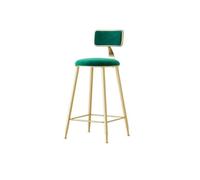 GEK208130 Multiuso Sgabello da bar con seduta in velluto verde, in ferro, for ristorante, bar, tempo libero, sedia alta 65/75 cm Moderni(Piccolo)