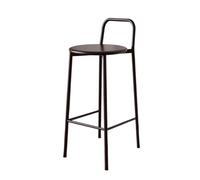 GEK208130 Multiuso Sgabello da bar for interni ed esterni in ferro con schienale, seggiolone colorato, 55 cm Moderni(Nero)