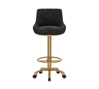 GEK208130 Multiuso Sgabello da bar girevole con puleggia universale, tavolo da pranzo, sedia da isola, schienale for uso domestico, sgabelli alti Moderni(Nero)