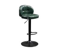 GEK208130 Multiuso Sgabello da bar in ferro alla moda, schienale semplice, sgabello alto, sedia girevole con sollevamento Moderni(Green)