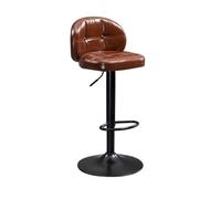 GEK208130 Multiuso Sgabello da bar in ferro alla moda, schienale semplice, sgabello alto, sedia girevole con sollevamento Moderni(Bruin)