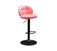 GEK208130 Multiuso Sgabello da bar in ferro alla moda, schienale semplice, sgabello alto, sedia girevole con sollevamento Moderni(Pink)