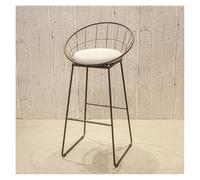 GEK208130 Multiuso Sgabello da bar in ferro dorato Sgabello alto Schienale cavo Tempo libero Sedia da pranzo for la casa Sedia da bar Moderni(Nero,75cm)