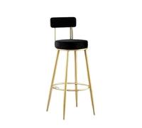 GEK208130 Multiuso Sgabello da bar in ferro nero, semplice, for casa, bar, caffetteria, sedia alta con schienale, 65/75 cm Moderni(Piccolo)