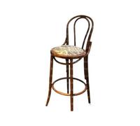 GEK208130 Multiuso Sgabello da bar in stile rustico, sgabello alto in legno massello in stile vintage, tavolo da isola, sedia scandinava con schienale alto for uso domestico Moderni(Bruin)