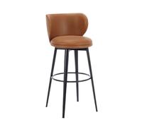 GEK208130 Multiuso Sgabello da bar moderno e semplice, sgabello da bar girevole for uso domestico, sedia da tavolo con isola, schienale, sedie Moderni(Bruin)