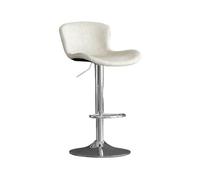 GEK208130 Multiuso Sgabello da bar semplice di moda Sgabello alto for uso domestico moderno Schienale di lusso leggero Sedia da bar sollevabile Sedia girevole in ferro da 60-80 cm Moderni(Bianco)