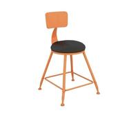 GEK208130 Multiuso Tavolo da bar rotondo in ferro colorato e sedie, piccolo balcone, bar, negozio di tè al latte, sgabelli alti Moderni(Orange)