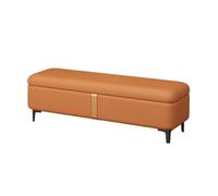 GEK208130 Panca moderna per il cambio scarpe, di lusso, panca portaoggetti per divano lunga, rettangolare, sgabello portaoggetti decorativo (arancione)