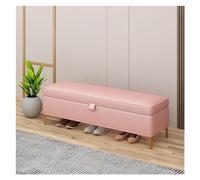 GEK208130 Panca portaoggetti moderna, panca da ingresso, ottomana per camera da letto, panca in pelle per camera da letto, panca imbottita con gambe dorate decorativa (rosa)