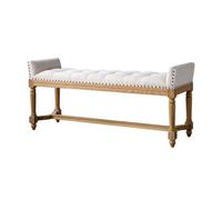 GEK208130 Panche punta letto Panca Art Simple Sgabello da comodino in quercia vintage Soggiorno rurale europeo Panca for cambio scarpe Decorativo