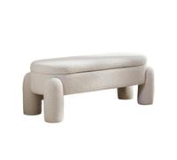 GEK208130 Panche punta letto Panca contenitore moderna, panca imbottita con poggiapiedi in tessuto Sherpa, sgabello da fine letto, graziosa panca da ingresso for soggiorno Decorativo
