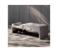 GEK208130 Panche punta letto Panca for scarpe da ingresso semplice italiana, con cassetto portaoggetti for genitori e figli, in acciaio inox, altezza del ripiano for scarpe Decorativo(Light Gray,M)