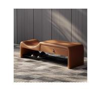 GEK208130 Panche punta letto Panca for scarpe da ingresso semplice italiana, con cassetto portaoggetti for genitori e figli, in acciaio inox, altezza del ripiano for scarpe Decorativo(Caramel,M)
