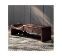 GEK208130 Panche punta letto Panca for scarpe da ingresso semplice italiana, con cassetto portaoggetti for genitori e figli, in acciaio inox, altezza del ripiano for scarpe Decorativo(Coffee,M)