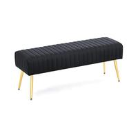 GEK208130 Panche punta letto Panca ottomana in velluto, panche moderne imbottite for camera da letto, sgabello poggiapiedi, panca interna for ingresso e soggiorno Decorativo(Nero)