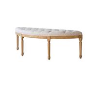 GEK208130 Panche punta letto Sgabello da comodino curvo semicircolare rustico in rovere vintage europeo, soggiorno, cambio scarpe, divano, sgabello, panca semplice Decorativo