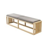 GEK208130 Panche punta letto Sgabello da letto in legno massello, nuovo stile cinese, panca portascarpe, sgabello da letto, divano da letto, panca portascarpe lunga Decorativo(Original Wood,XL)
