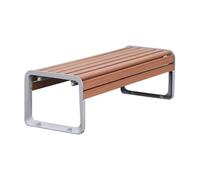 GEK208130 Panchina da esterno Panca da esterno for parco, seduta for il tempo libero WoodGarden, con gambe in alluminio pressofuso, seduta for il tempo libero senza schienale Panca da giardino(M)