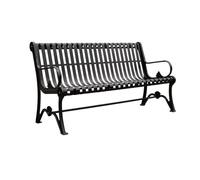 GEK208130 Panchina da esterno Panca da giardino con schienale, sedie da esterno in ferro for più persone, for balcone, cortile, veranda e veranda, nero Panca da giardino(Piccolo)