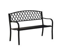 GEK208130 Panchina da esterno Panca in ferro for esterni, con schienale a traliccio, sedia for mobili, panche a tre posti for balcone, for giardino, cortile, portico (130 CM) Panca da giardino