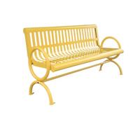 GEK208130 Panchina da esterno Panca in metallo for esterni con comodo schienale, panca for più persone, for parco, patio, cortile, gialla Panca da giardino(M)