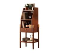 GEK208130 Scaffale Libreria aperta con piedi alti con cassetto, espositore multistrato in bambù, for scaffali for organizer for libri da ufficio Libreria