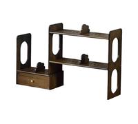 GEK208130 Scaffale Libreria da scrivania estensibile, mensola organizer in bambù con cassetti, for libri da ufficio, accessori, espositore for riporre oggetti Libreria(L72xW20xH50 cm)