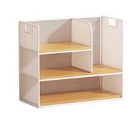 GEK208130 Scaffale Libreria da tavolo aperta in rete di ferro, con ripiano for partizioni in legno, for espositore for ufficio, studio domestico Libreria(L30xW16xH39 cm)