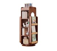 GEK208130 Scaffale Libreria girevole da terra, con ripiano organizer for giradischi in acciaio inossidabile, scaffale multistrato su quattro lati for l'home office Libreria