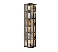 GEK208130 Scaffale Libreria girevole for la casa, scaffalatura multifunzionale a pavimento, scaffale moderno multistrato semplice e moderno Libreria(Nero,L)