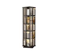 GEK208130 Scaffale Libreria girevole for la casa, scaffalatura multifunzionale a pavimento, scaffale moderno multistrato semplice e moderno Libreria(Nero,S)