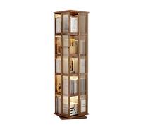 GEK208130 Scaffale Libreria girevole for la casa, scaffalatura multifunzionale a pavimento, scaffale moderno multistrato semplice e moderno Libreria(Bruin,S)