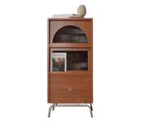 GEK208130 Scaffale Libreria organizer chiusa con anta in vetro con coperchio ribaltabile, libreria in legno con piedini in acciaio inossidabile, for ripiano for ufficio in soggiorno Libreria