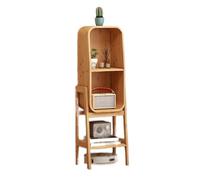 GEK208130 Scaffale Libreria portaoggetti da pavimento aperta, scaffale organizer in bambù a 3 livelli con piedi alti, for studio domestico o scaffalature for ufficio Libreria