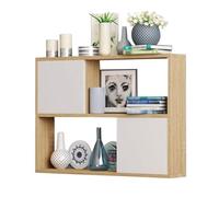 GEK208130 Scaffale Libreria sospesa a parete con quattro griglie, in legno con ripiano organizer for camera da letto con anta dell'armadio, scaffale for cucina e soggiorno Libreria(L80xW24xH65 cm)