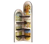 GEK208130 Scaffale Mobile ad angolo retrò francese, divano del soggiorno, mobile triangolare da terra, libreria Libreria(Piccolo)