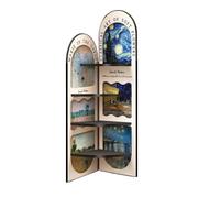 GEK208130 Scaffale Mobile ad angolo vintage, divano del soggiorno, decorazione dal pavimento al soffitto, mobile ad angolo triangolare multistrato Libreria(Piccolo)