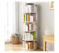 GEK208130 Scaffale Rotating Bookcase Floor Shelves Home Living Room Student Illustrated Book Storage Bedroom Multilevel Bookcase Libreria(Bianco)
