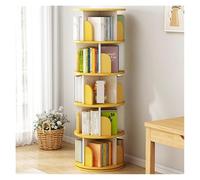 GEK208130 Scaffale Rotating Bookcase Floor Shelves Home Living Room Student Illustrated Book Storage Bedroom Multilevel Bookcase Libreria(Yellow)